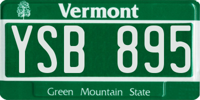 VT license plate YSB895