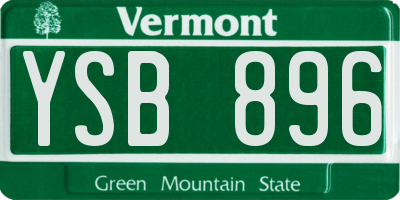 VT license plate YSB896