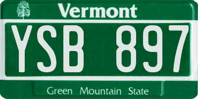 VT license plate YSB897