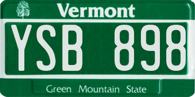 VT license plate YSB898