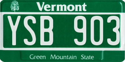 VT license plate YSB903