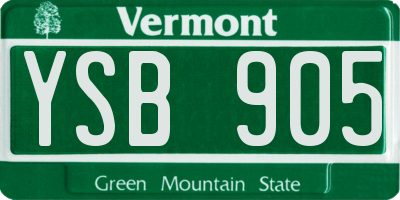 VT license plate YSB905