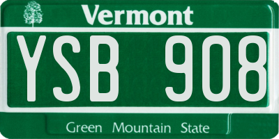 VT license plate YSB908