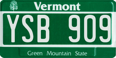 VT license plate YSB909