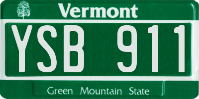 VT license plate YSB911