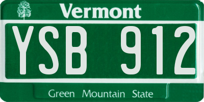 VT license plate YSB912