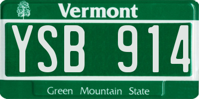 VT license plate YSB914