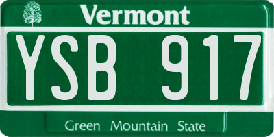 VT license plate YSB917