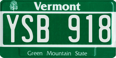 VT license plate YSB918