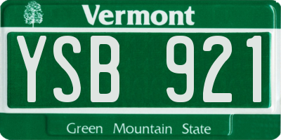 VT license plate YSB921