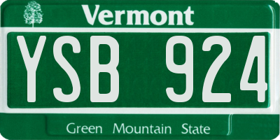 VT license plate YSB924