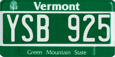 VT license plate YSB925