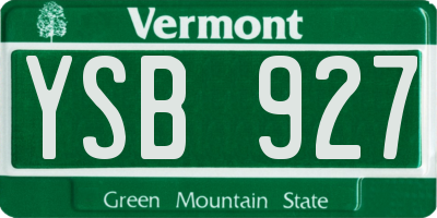 VT license plate YSB927