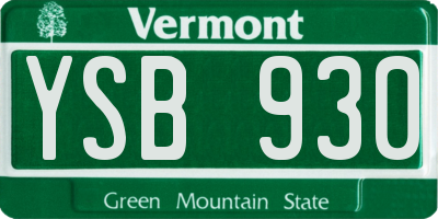 VT license plate YSB930