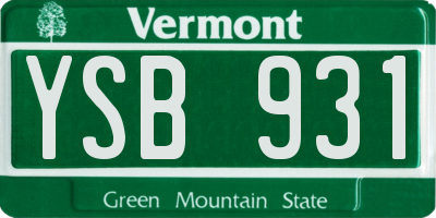 VT license plate YSB931