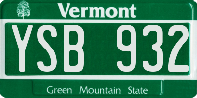 VT license plate YSB932