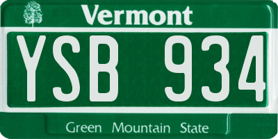 VT license plate YSB934