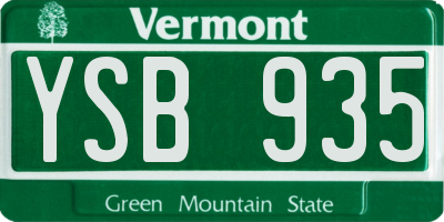 VT license plate YSB935