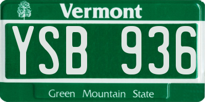 VT license plate YSB936