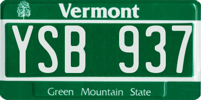 VT license plate YSB937