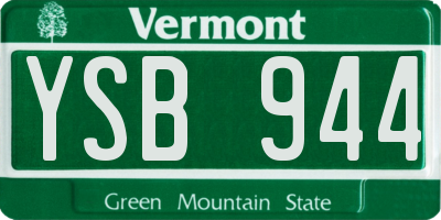 VT license plate YSB944
