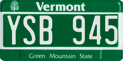 VT license plate YSB945