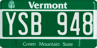 VT license plate YSB948