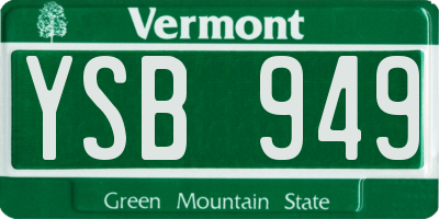 VT license plate YSB949