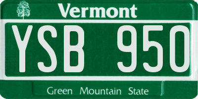 VT license plate YSB950