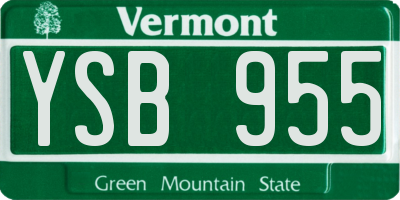 VT license plate YSB955