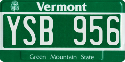 VT license plate YSB956