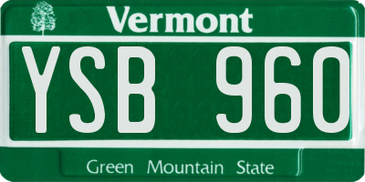 VT license plate YSB960