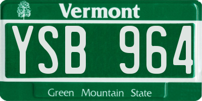 VT license plate YSB964
