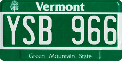 VT license plate YSB966