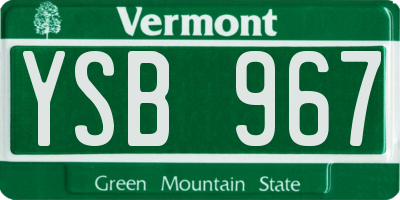 VT license plate YSB967