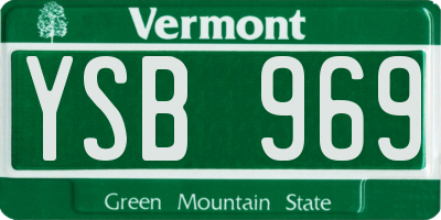 VT license plate YSB969