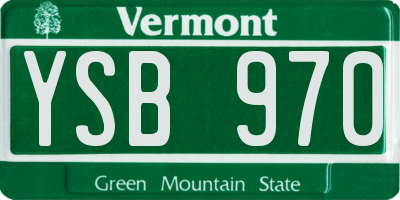 VT license plate YSB970