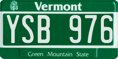 VT license plate YSB976