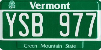 VT license plate YSB977