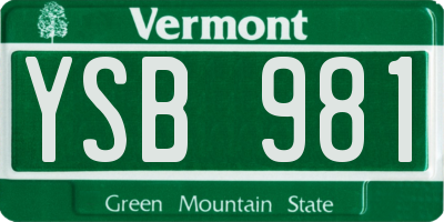 VT license plate YSB981