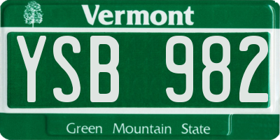 VT license plate YSB982