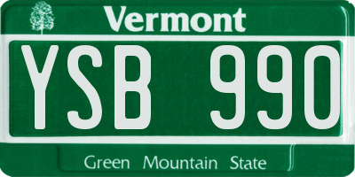 VT license plate YSB990