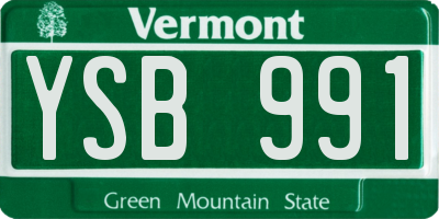 VT license plate YSB991