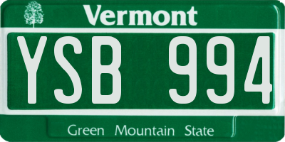 VT license plate YSB994