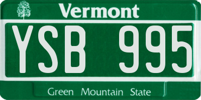 VT license plate YSB995