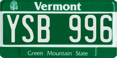 VT license plate YSB996