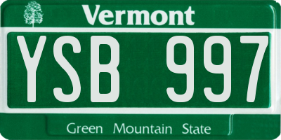 VT license plate YSB997