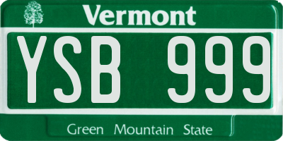 VT license plate YSB999