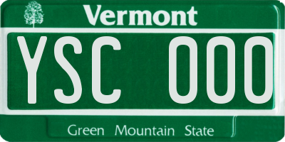 VT license plate YSC000
