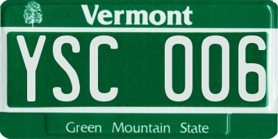 VT license plate YSC006